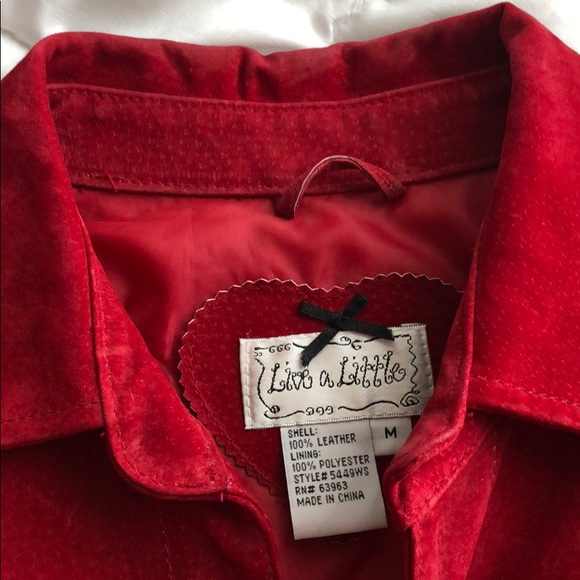 Red suede blazer - Picture 3 of 6